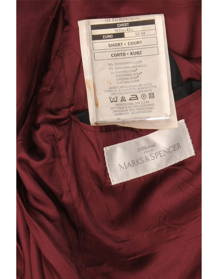 MARKS & SPENCER Mens 2 Button Blazer Jacket EU 52/54 Large Black Wool