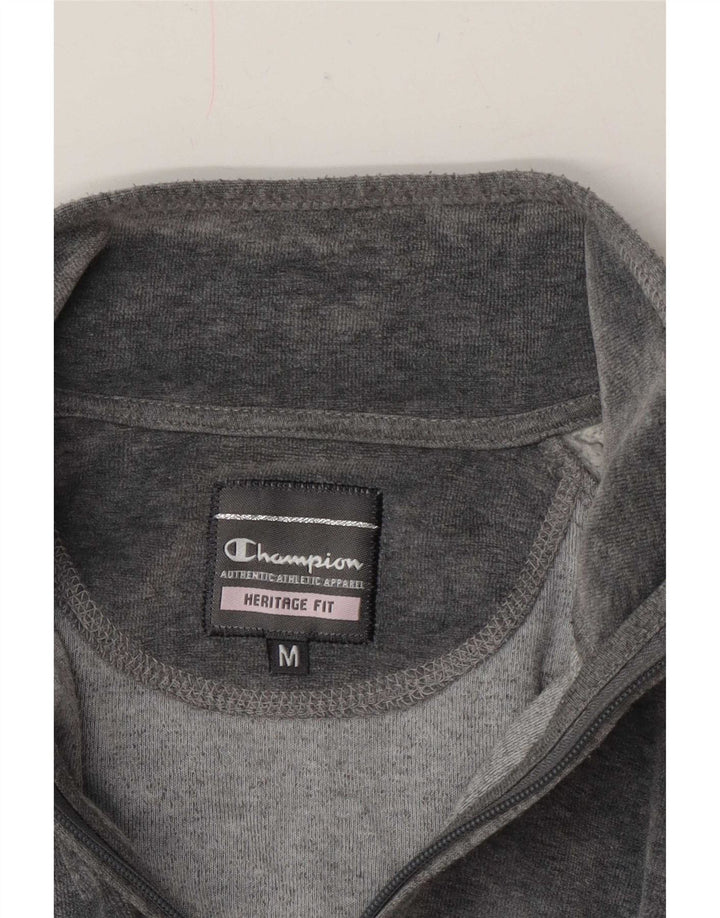 Champion Womens Heritage Fit Velour træningsdragt Topjakke UK 14 Medium Grey