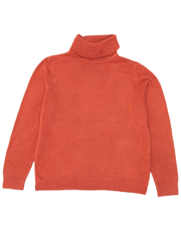 Marks & Spencer Dame Rullehals Sweater UK 12 Medium Orange Akryl