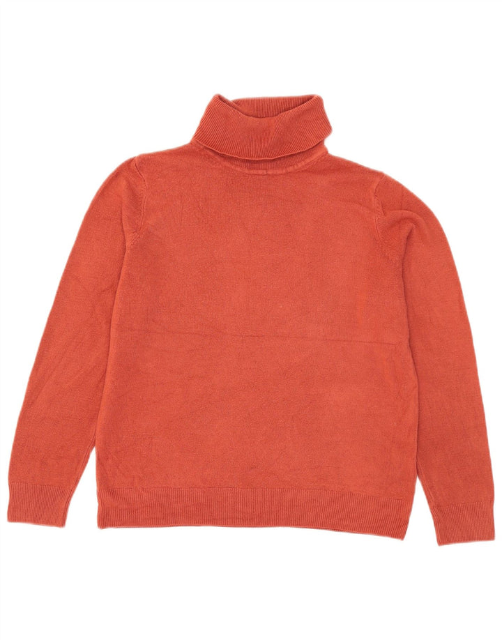 Marks & Spencer Dame Rullehals Sweater UK 12 Medium Orange Akryl
