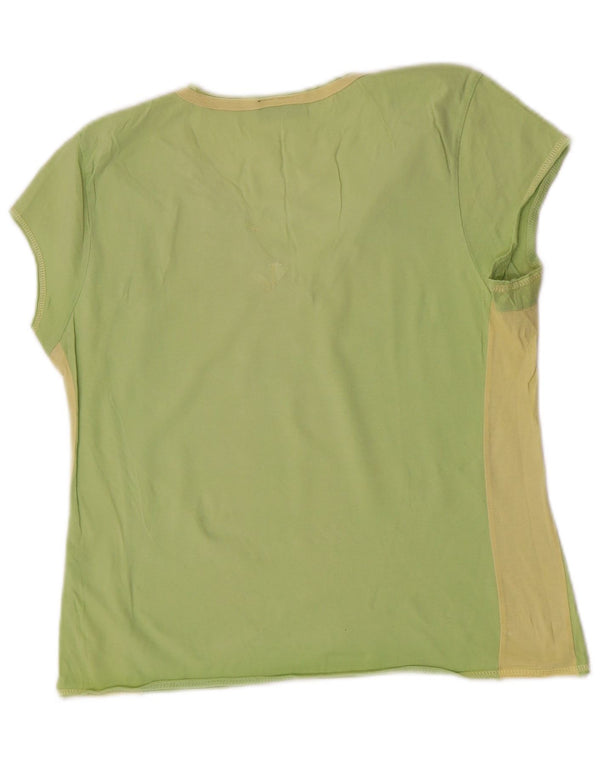 Wrangler Grafisk T-Shirt Top UK 14 Stor Grøn Colourblock Bomuld