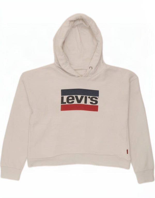 Levi's Girls Crop Grafisk hættetrøje 11-12 år hvid bomuld