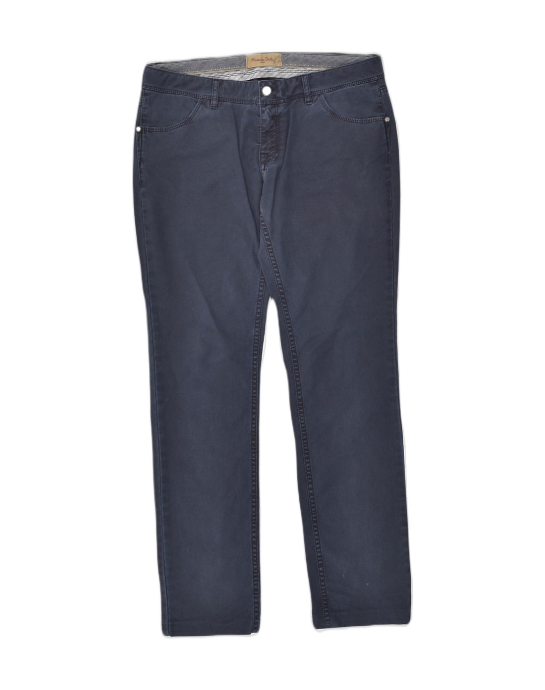 MASSIMO DUTTI Womens Slim Casual Trousers W32 L32 Navy Blue Cotton | Vintage Massimo Dutti | Thrift | Second-Hand Massimo Dutti | Used Clothing | Messina Hembry 