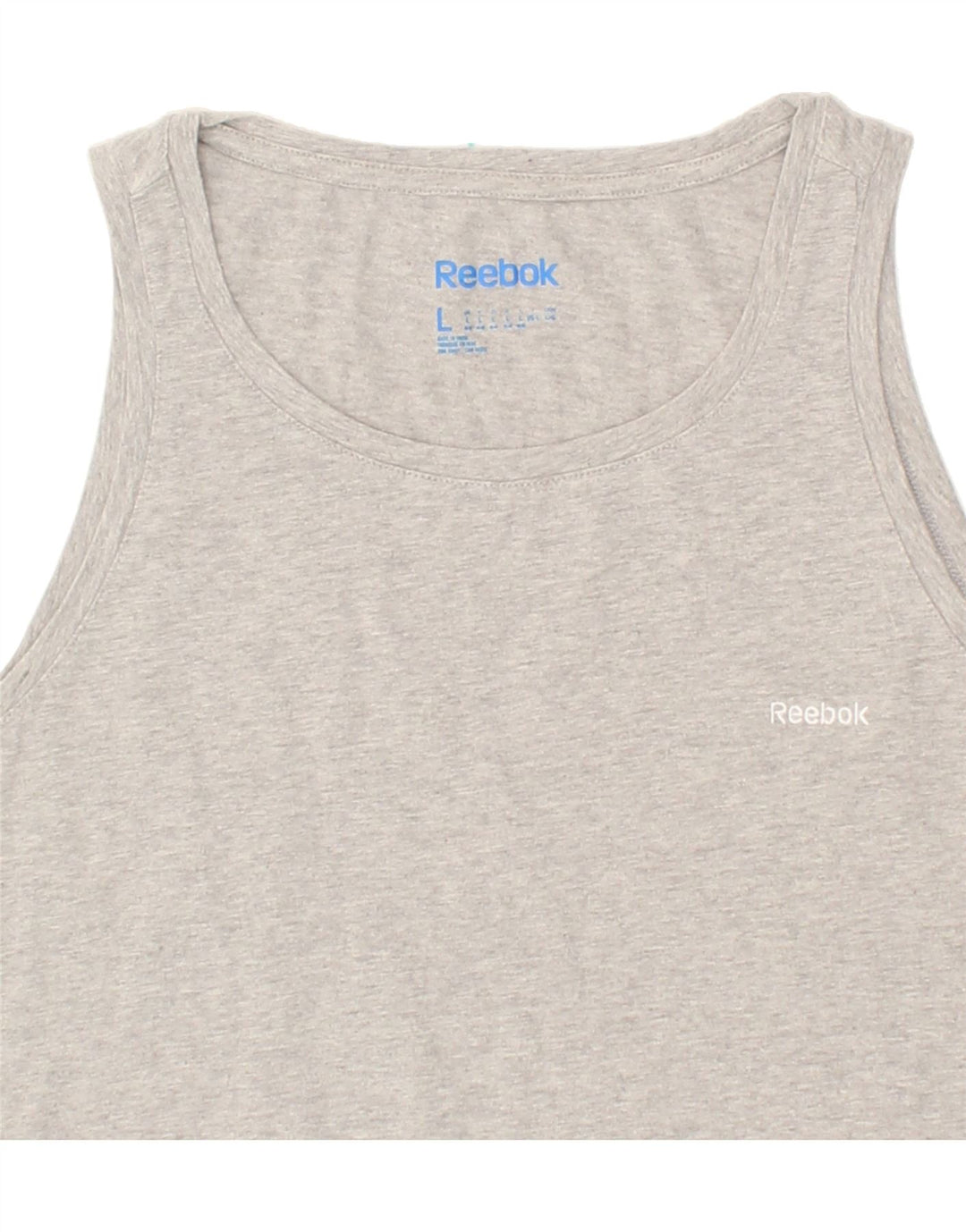 REEBOK Womens Vest Top UK 16/18 Large Grey Cotton Vintage Reebok and Second-Hand Reebok from Messina Hembry 