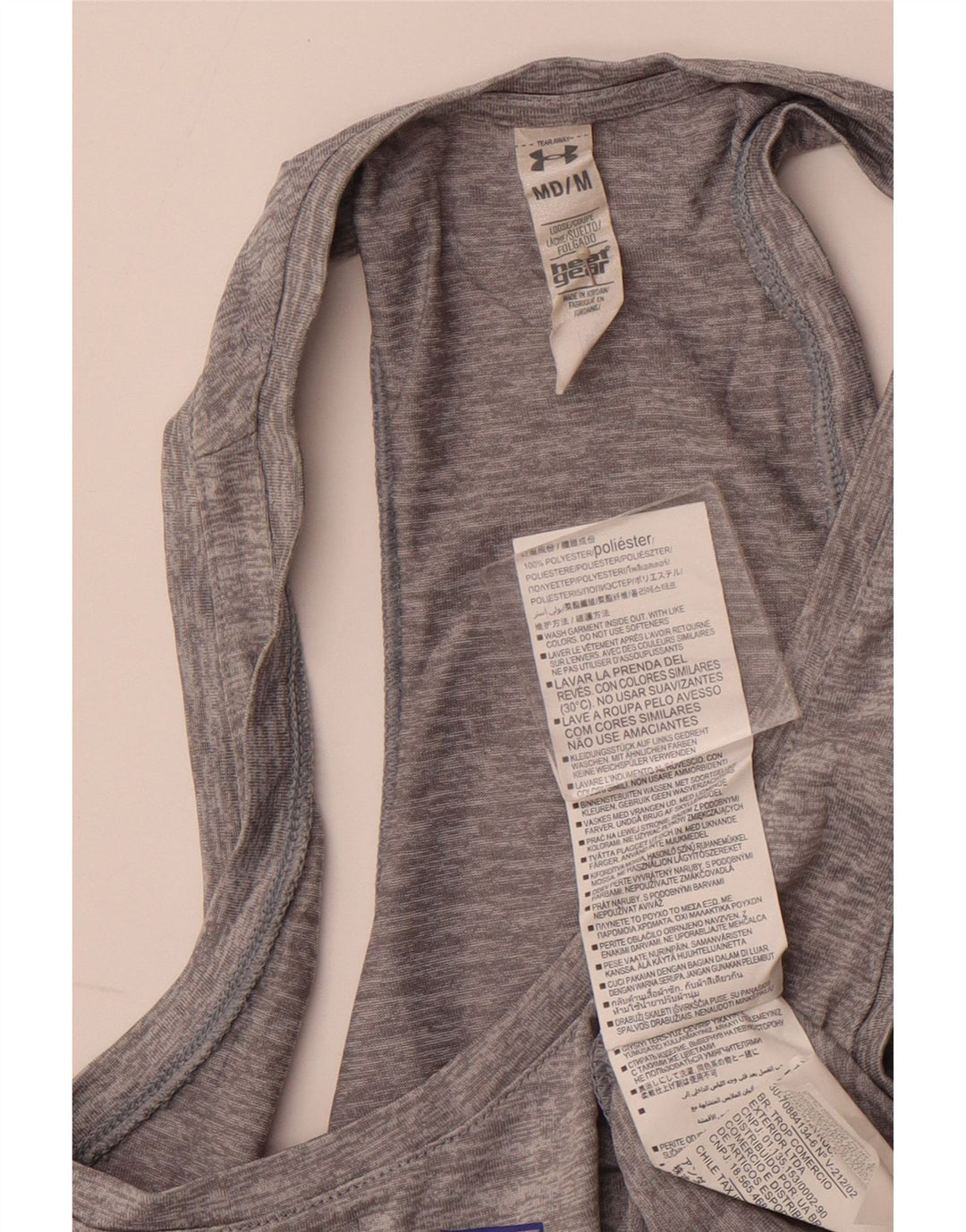 UNDER ARMOUR Dame Loose Fit Grafisk Vest Top UK 12 Medium Grey Polyester