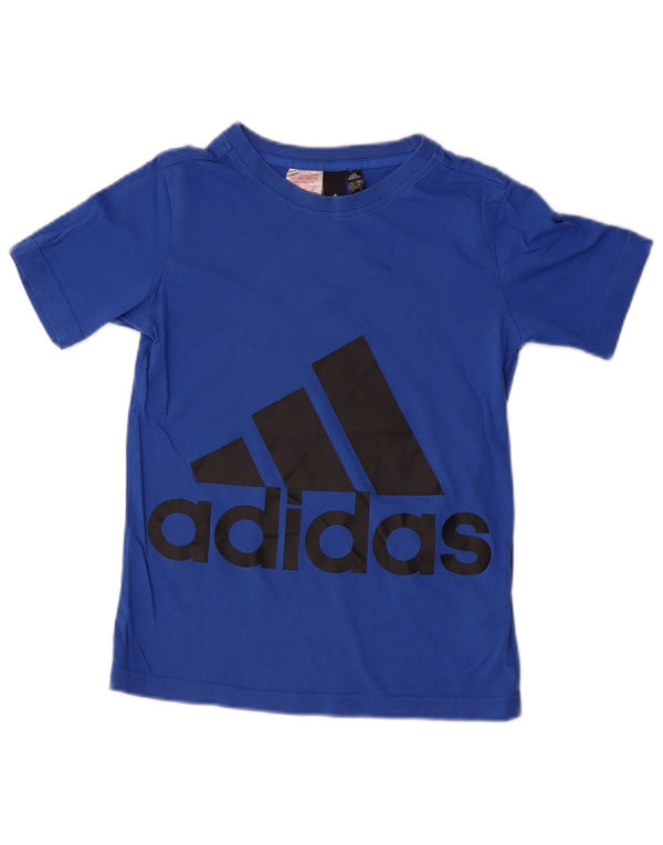 Adidas drenge grafisk t-shirt top 9-10 år blå bomuld