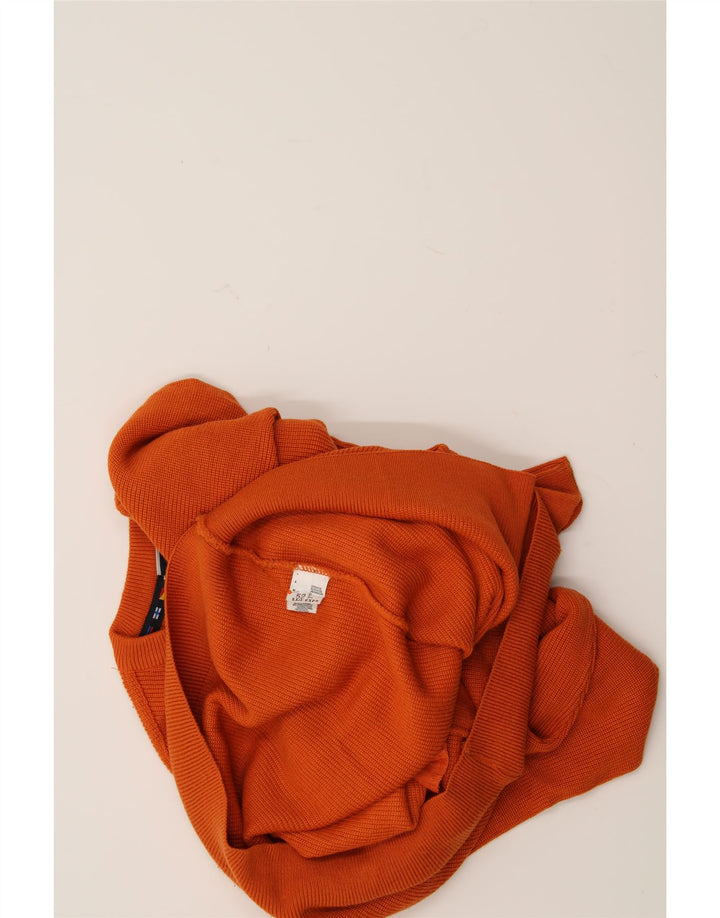 VINTAGE Mens V-Neck Jumper Sweater IT 52 Large Orange Wool Vintage Vintage and Second-Hand Vintage from Messina Hembry 