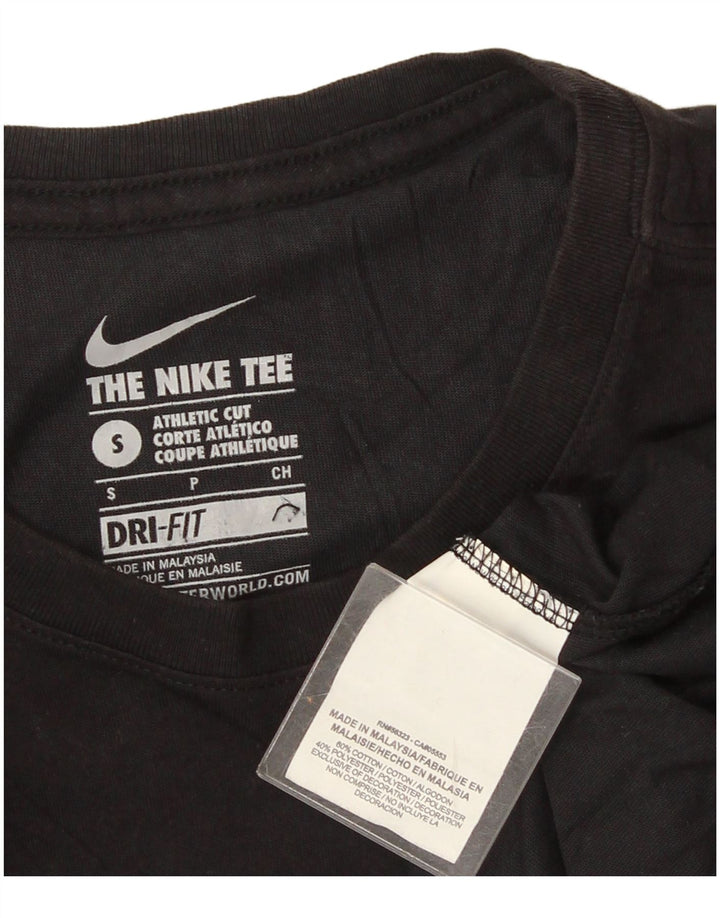 NIKE T-shirt top i atletisk snit til mænd, lille sort bomuld