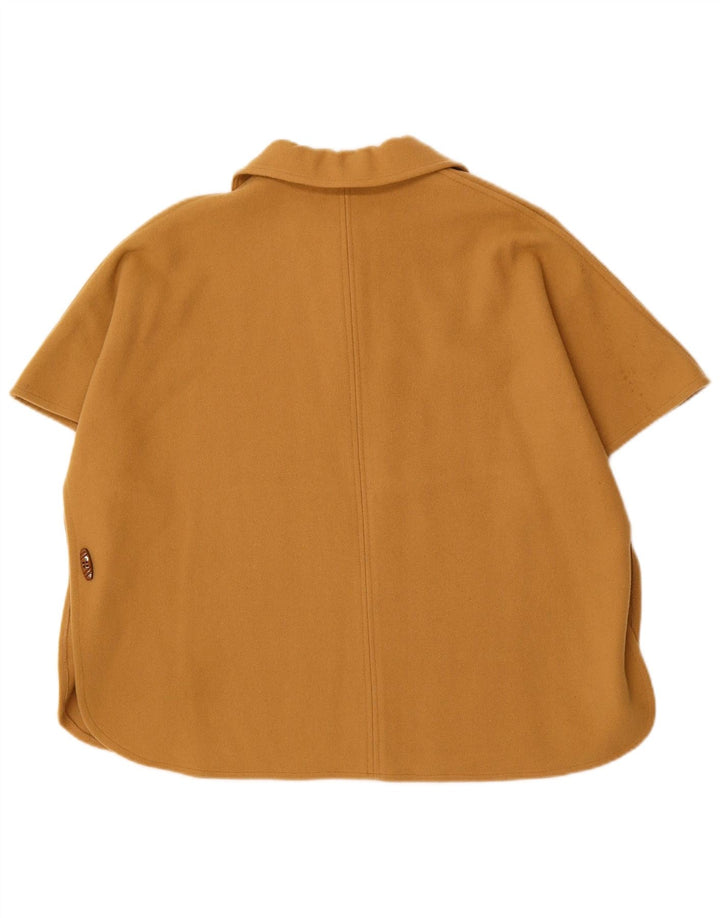 DERETA Womens Oversized Short Sleeve Poncho Coat UK 14 Large  Beige Wool