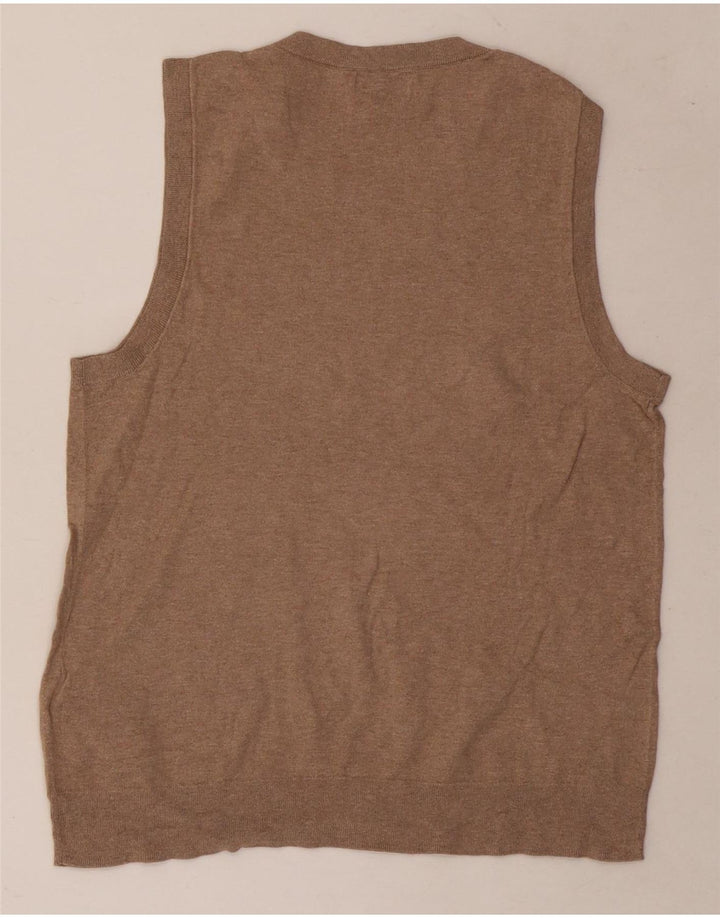 J. Crew Dame Klassisk Vest Tank Top UK 12 Medium Beige Bomuld