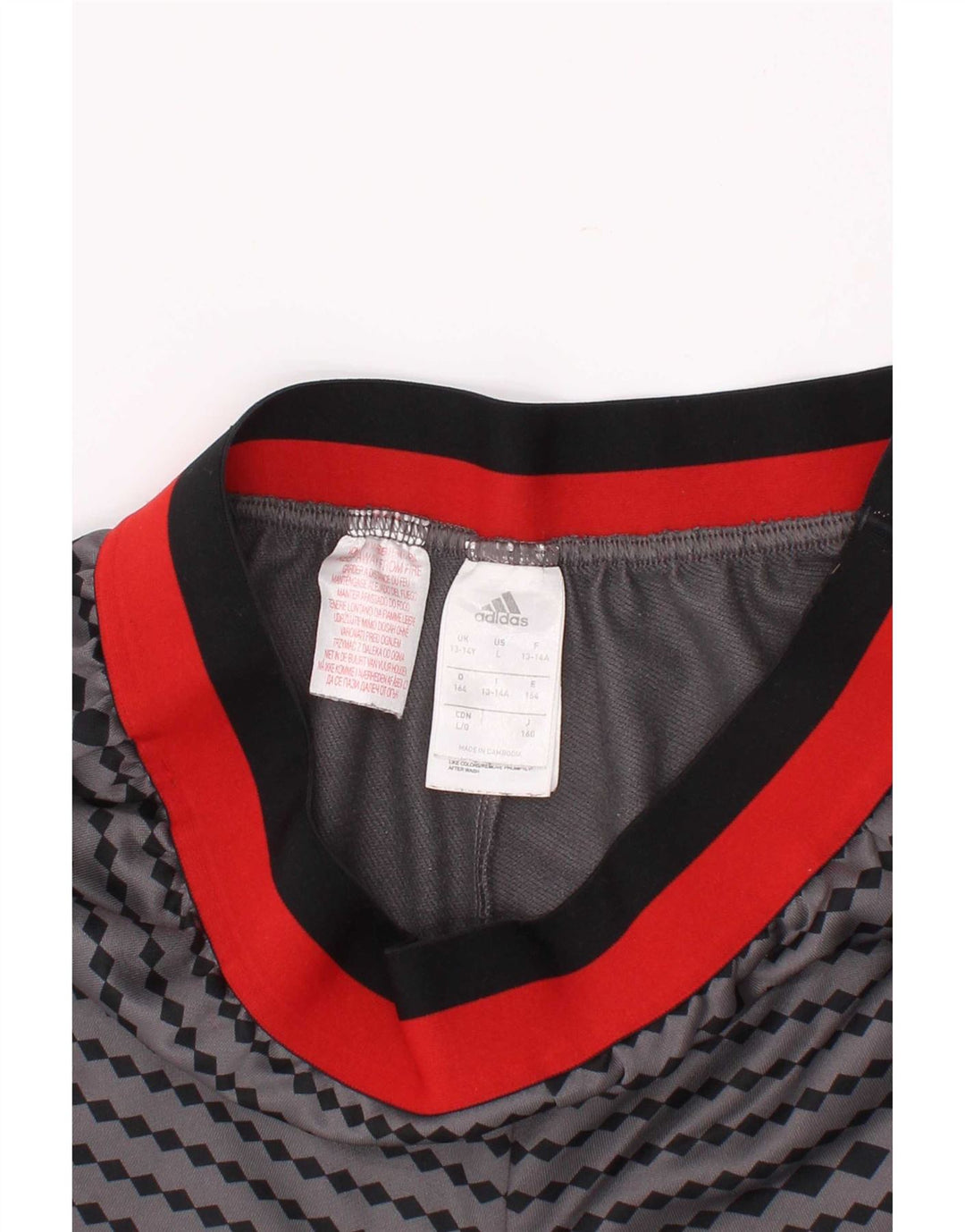 Adidas Boys Sports Shorts 13-14 år Grå geometrisk polyester