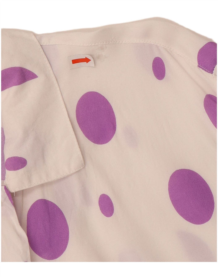 Primavera Firenze Dame Skjorte Bluse UK 14 Medium Hvid Plettet