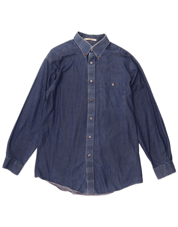 Orvis Herre Denim Shirt Medium Blue Bomuld