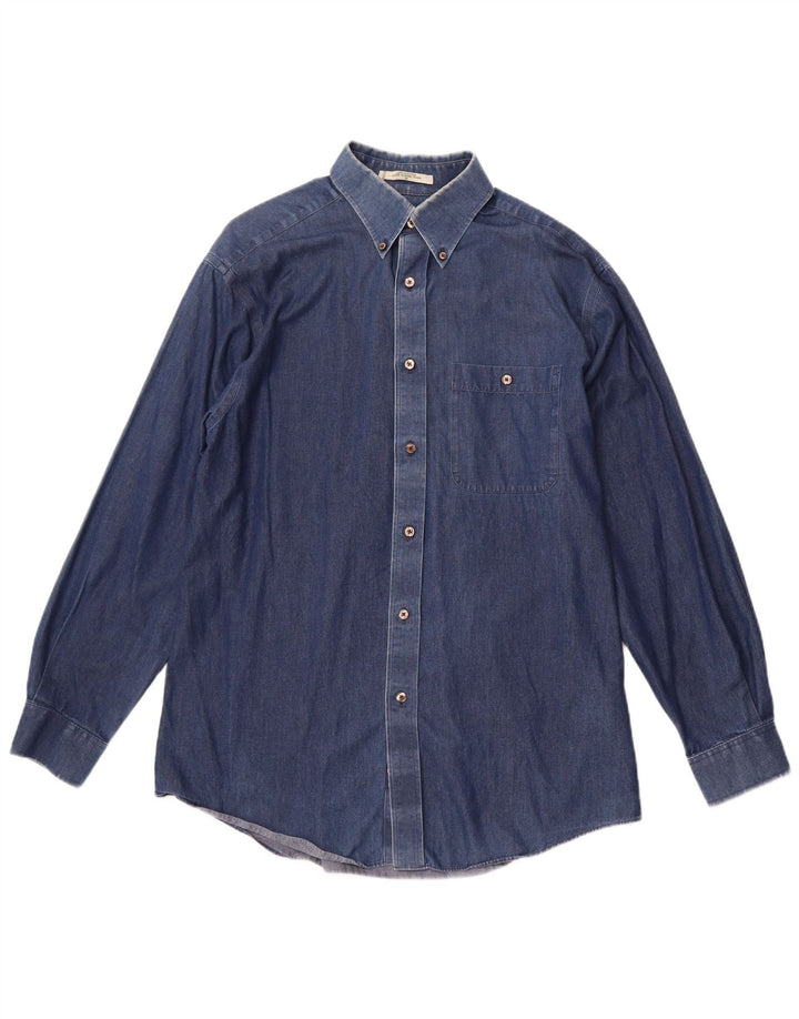 Orvis Herre Denim Shirt Medium Blue Bomuld
