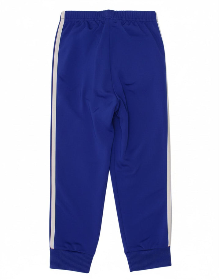 ADIDAS Boys Tracksuit Trousers Joggers 5-6 Years  Blue Polyester