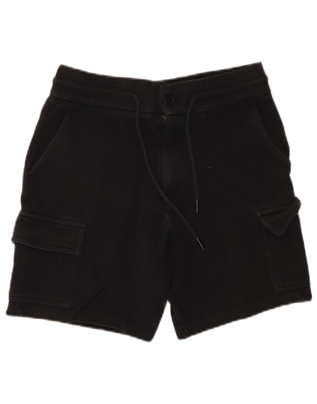 Zara Herre Cargo Shorts Små W30 Sort Bomuld