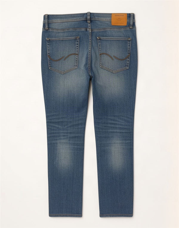 Jack & Jones Herre Cropped Slim Jeans W34 L26 Blå Bomuld