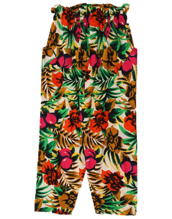 Vintage kvinders højtaljede cropped bukser W26 L23 flerfarvet blomster