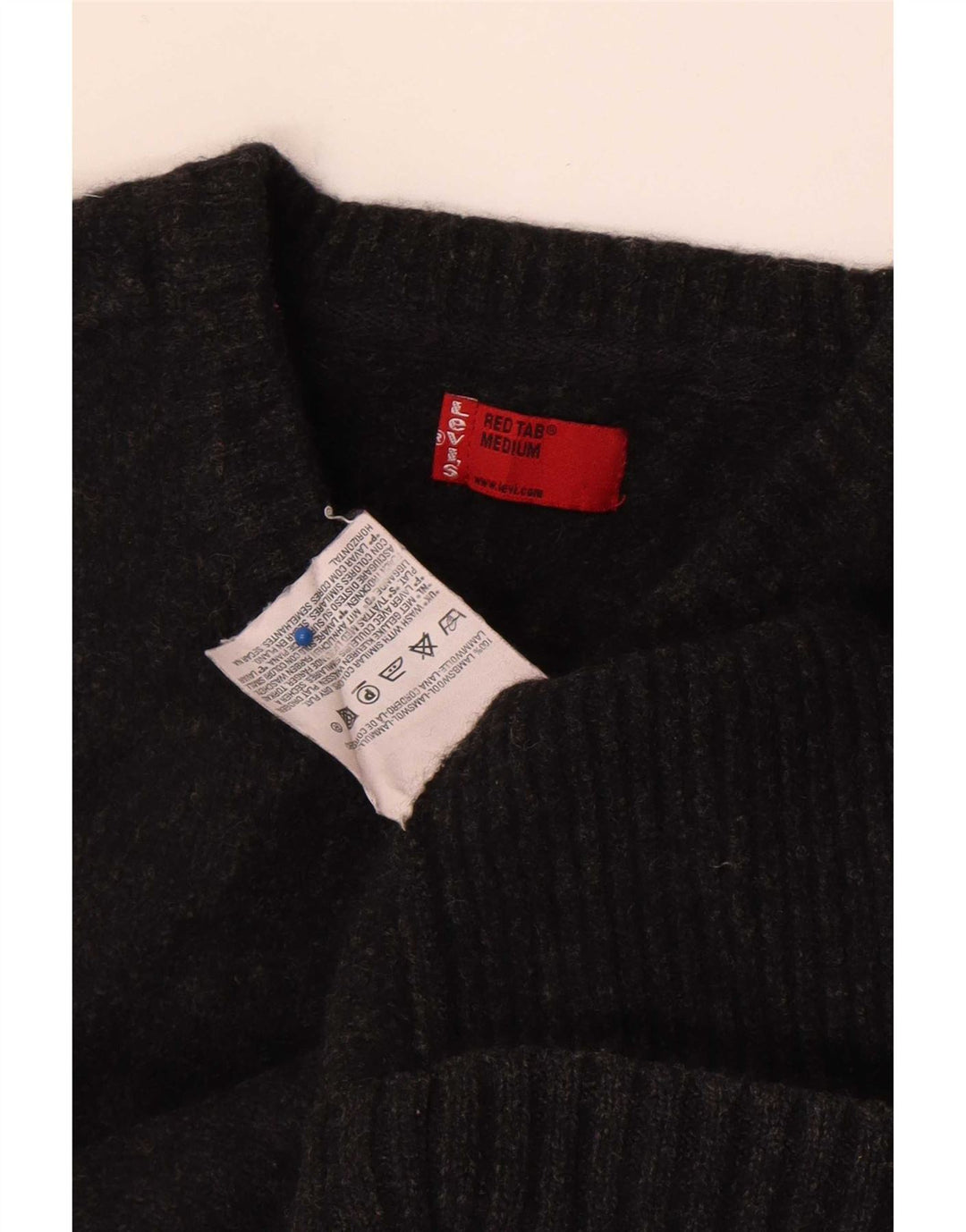 Levi's Herre V-hals sweater Medium Sort lammeuld