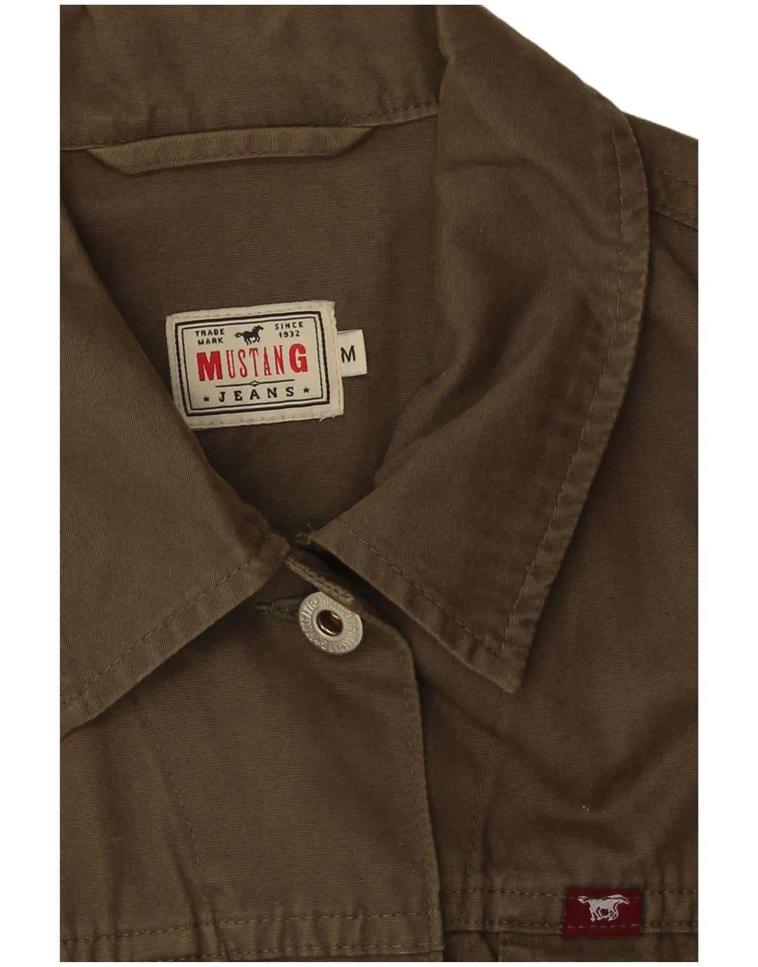 Mustang Dame Denim Gilet UK 12 Medium Khaki Bomuld