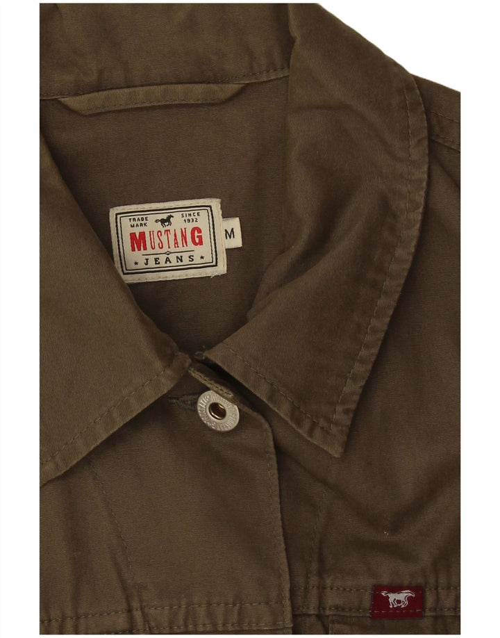 Mustang Dame Denim Gilet UK 12 Medium Khaki Bomuld