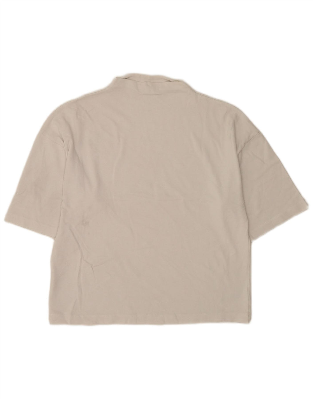 Zara Dame Oversized T-Shirt Top UK 10 Small White Bomuld