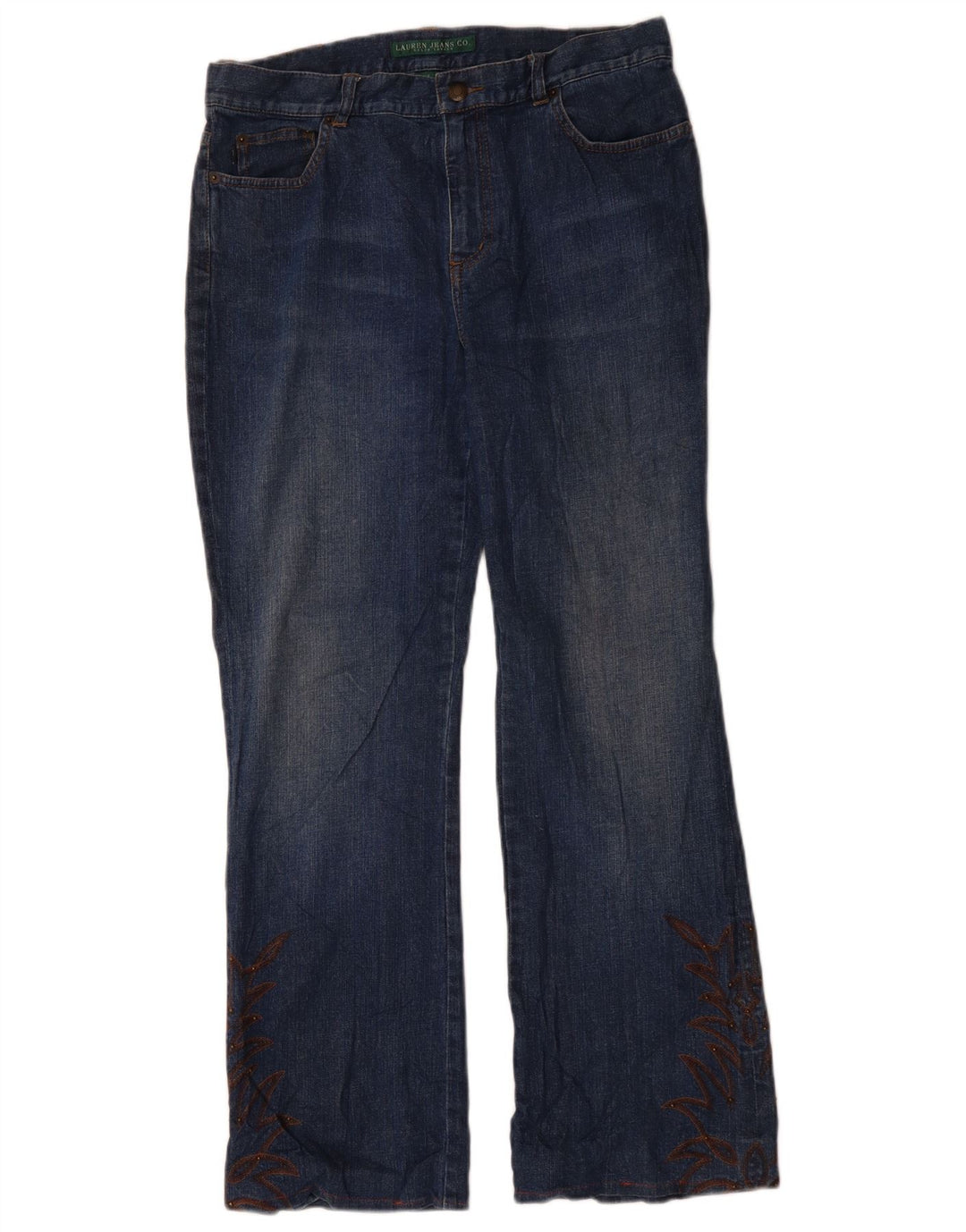 Ralph Lauren Dame Bootcut Jeans US 10 Large W34 L29 Blå Bomuld