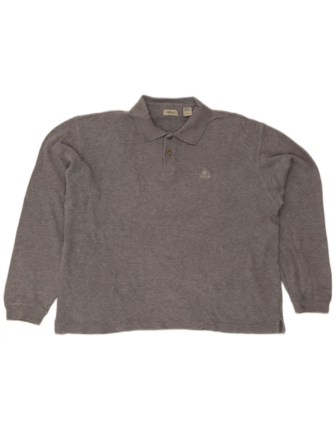 Izod Langærmet Polo Shirt til mænd Stor grå bomuld