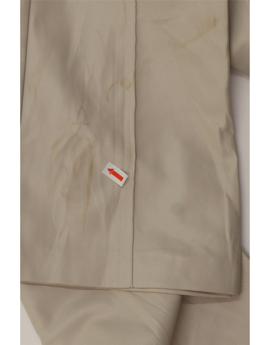 ZARA Dame imiteret læder Bootcut Bukser Small W26 L26 Beige Polyamid