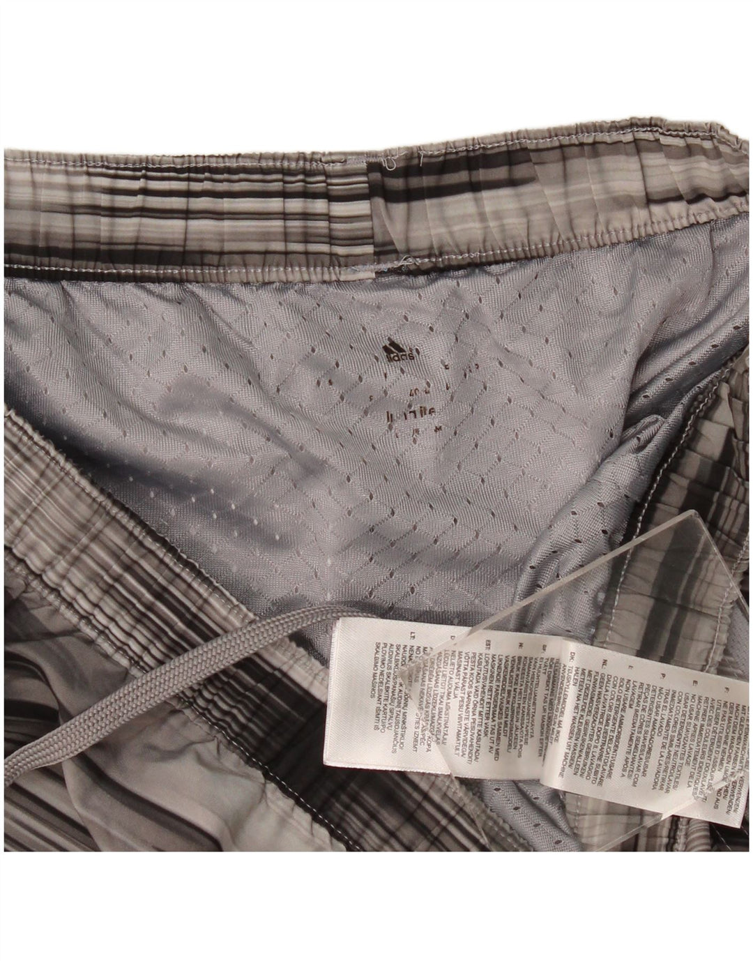 Adidas Dame Climalite Sport Shorts UK 14 Medium Grå Stribet Polyester