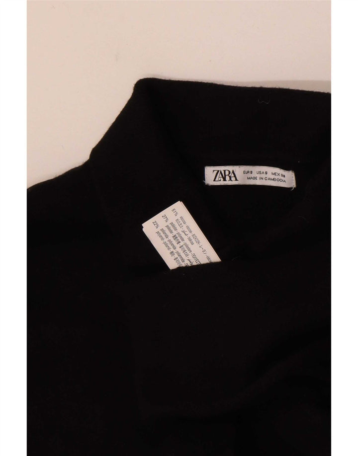 Zara Langærmet Polo Shirt til mænd Lille sort viskose