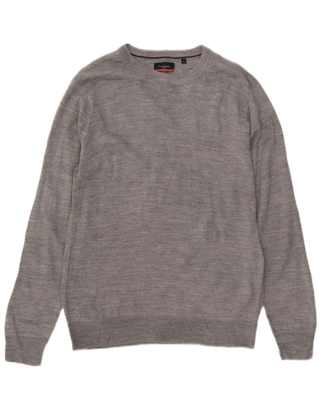 Pierre Cardin Herre Crew Neck Jumper Sweater Stor Grå Akryl