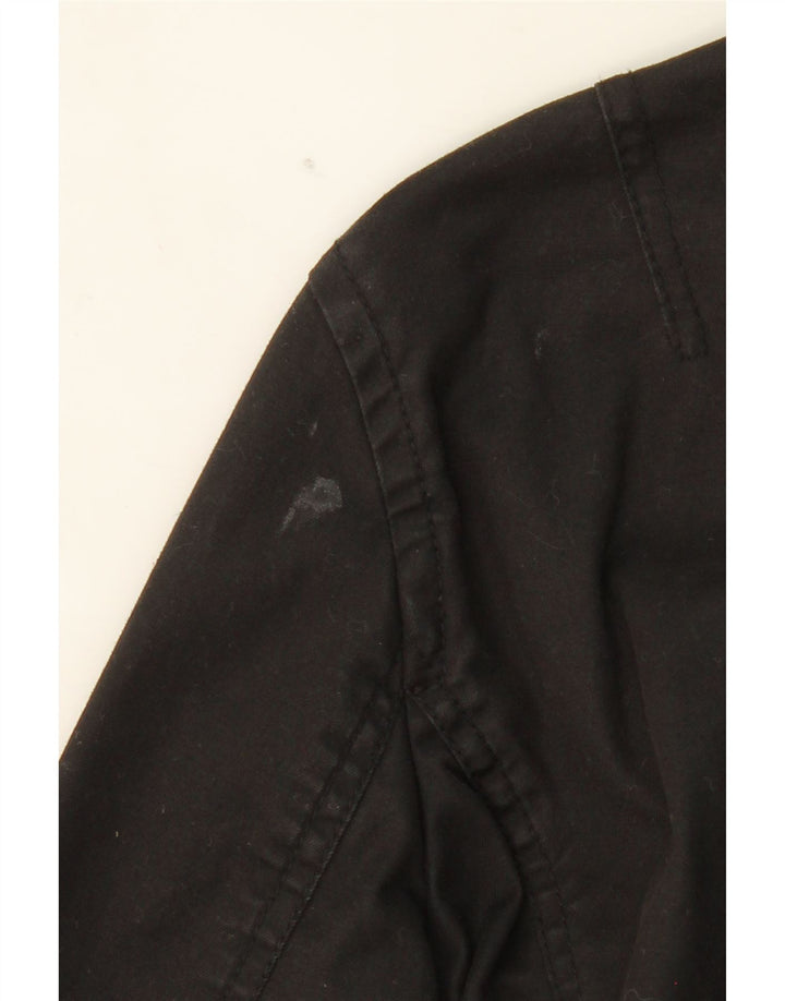 TOMMY HILFIGER Womens Crop Bomber Jacket UK 12 Medium Black Cotton Vintage Tommy Hilfiger and Second-Hand Tommy Hilfiger from Messina Hembry 