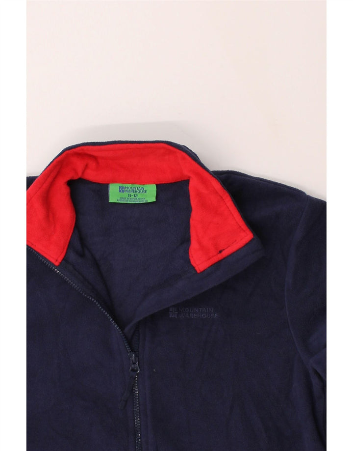 MOUNTAIN WAREHOUSE Boys Fleece Jacket 11-12 Years Navy Blue Polyester Vintage Mountain Warehouse and Second-Hand Mountain Warehouse from Messina Hembry 