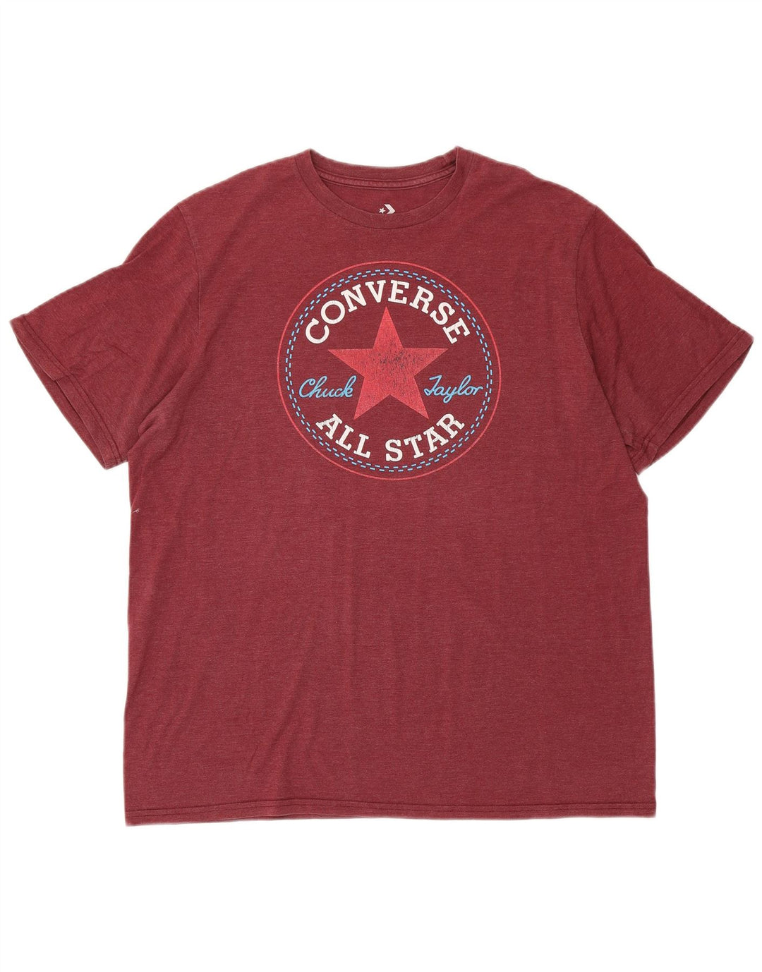 CONVERSE Herre Chuck Taylor Grafisk T-Shirt Top Medium Maroon