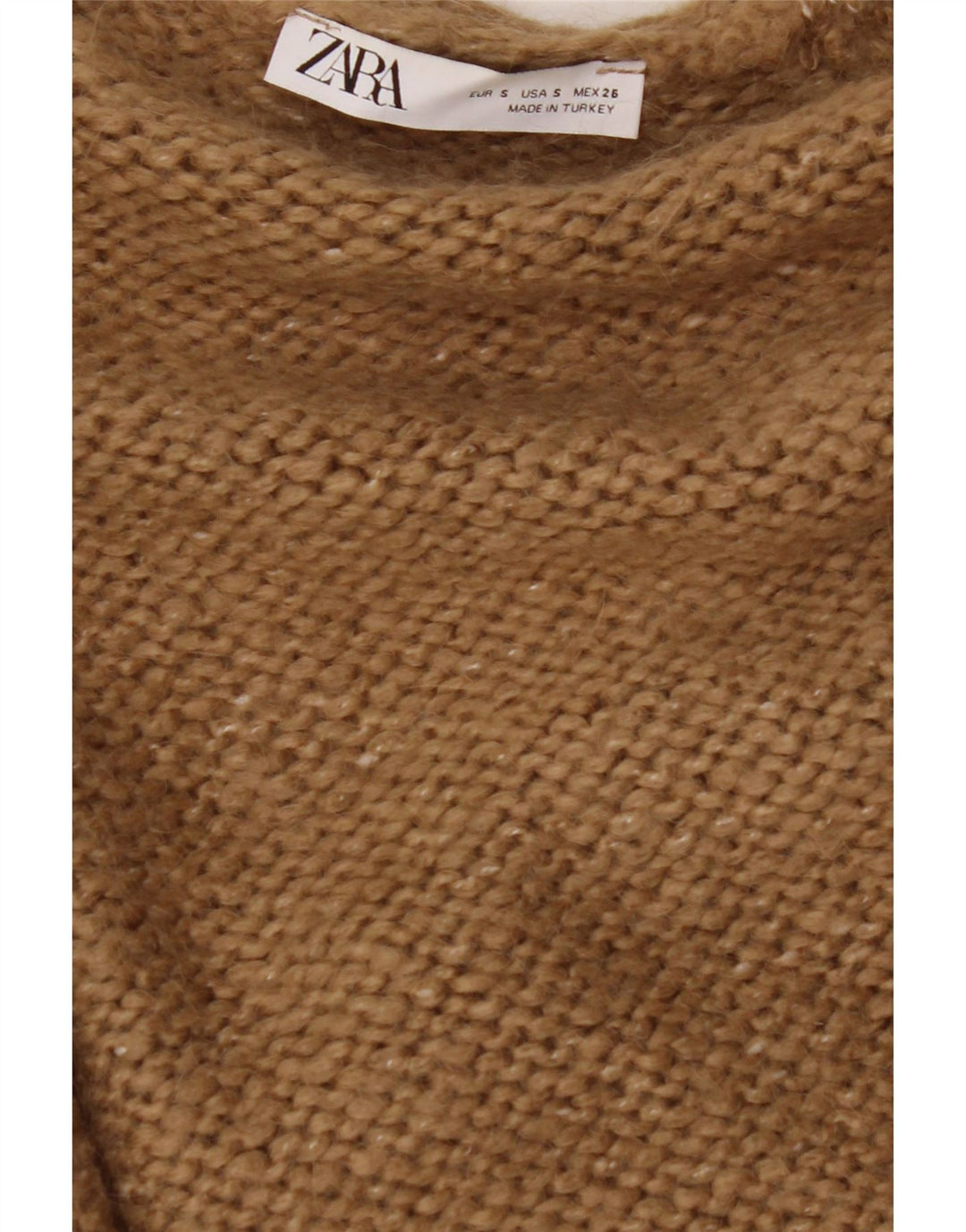 ZARA Womens Oversized Longline Open Cardigan Sweater UK 10 Small Brown