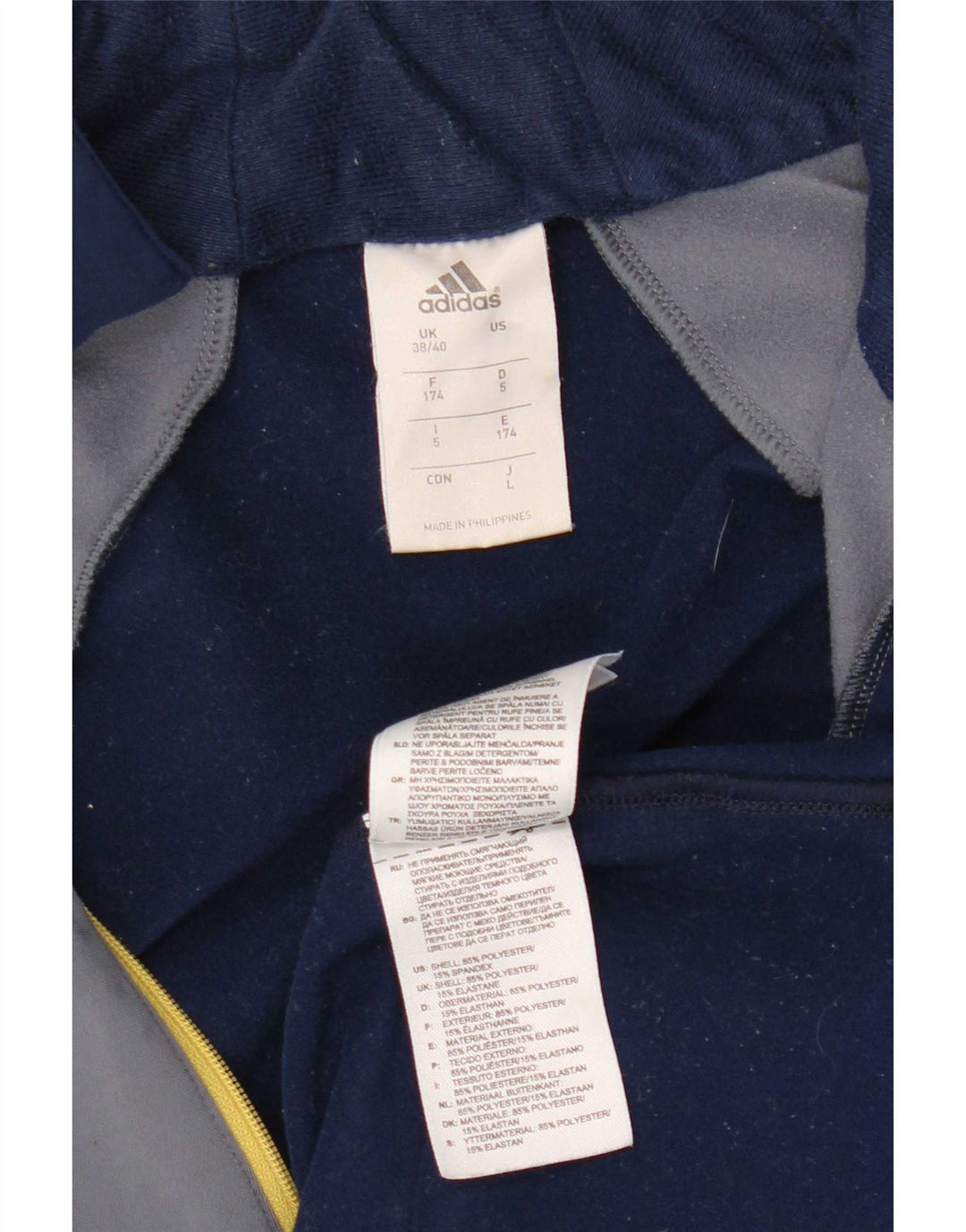 Adidas Pullover Træningsdragt Top UK 38/40 Medium Navy Blue Colourblock