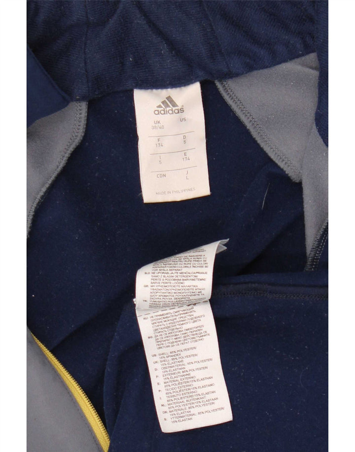 Adidas Pullover Træningsdragt Top UK 38/40 Medium Navy Blue Colourblock