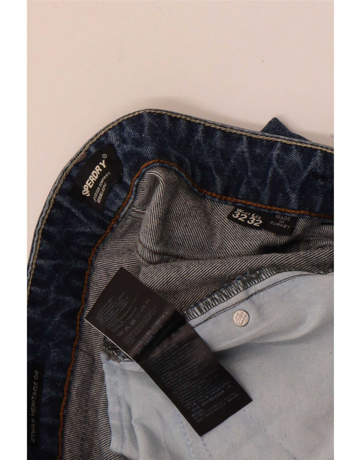 Superdry Straight Jeans til mænd W32 L32 blå bomuld