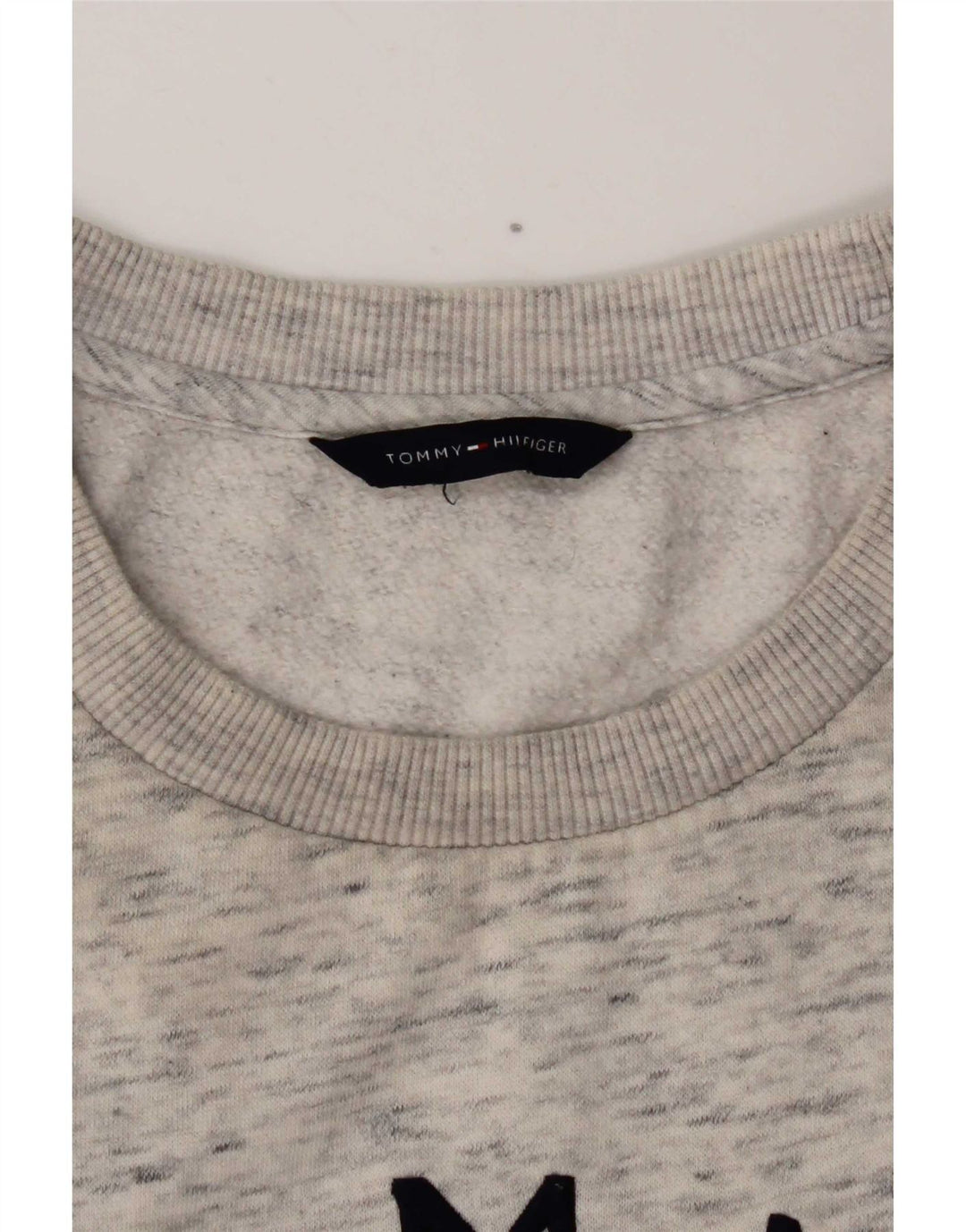 Tommy Hilfiger Graphic Sweatshirt Jumper UK 12 Medium Grey Flecked