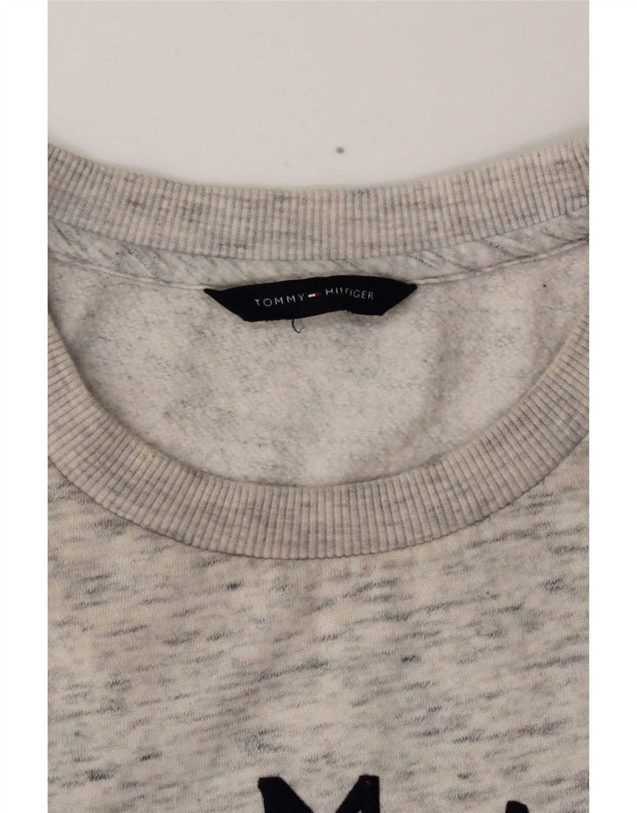 Tommy Hilfiger Graphic Sweatshirt Jumper UK 12 Medium Grey Flecked