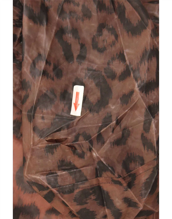 Marks & Spencer Regnfrakke med hætte til kvinder UK 12 Medium Brown Animal Print