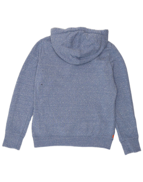 SUPERDRY Grafisk hættetrøje til kvinder UK 12 Medium Blue Polyester