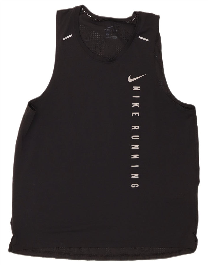 Nike Herre Dri Fit Grafisk Vest Top Stor Sort Polyester