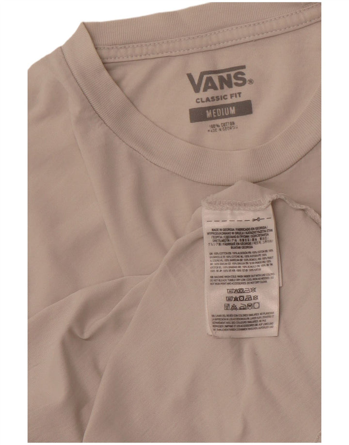 VANS Herre Classic Fit T-Shirt Top Medium Hvid Bomuld