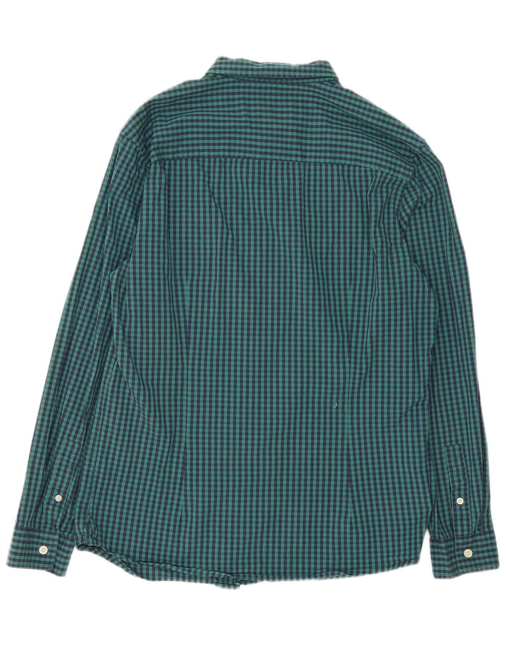 LYLE & SCOTT Slim Fit-skjorte til mænd, stor grøn Gingham-bomuld