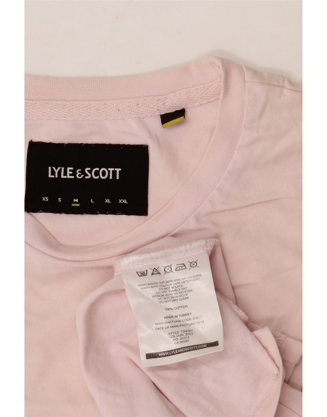 LYLE & SCOTT Herre T-shirt Top Medium Pink Bomuld