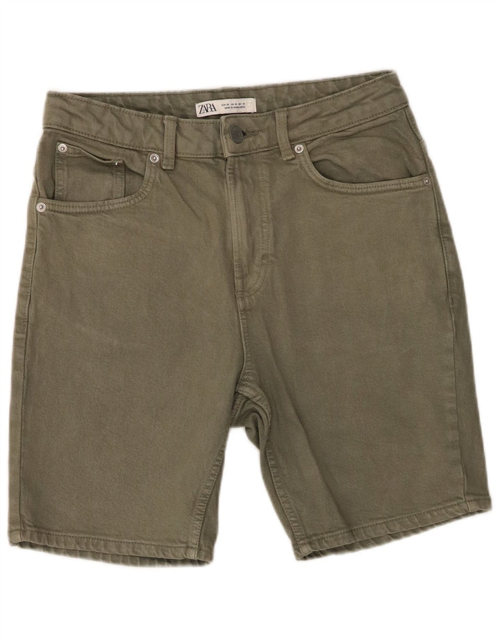 Zara Herre Denim Shorts EU 38 Small W30 Green