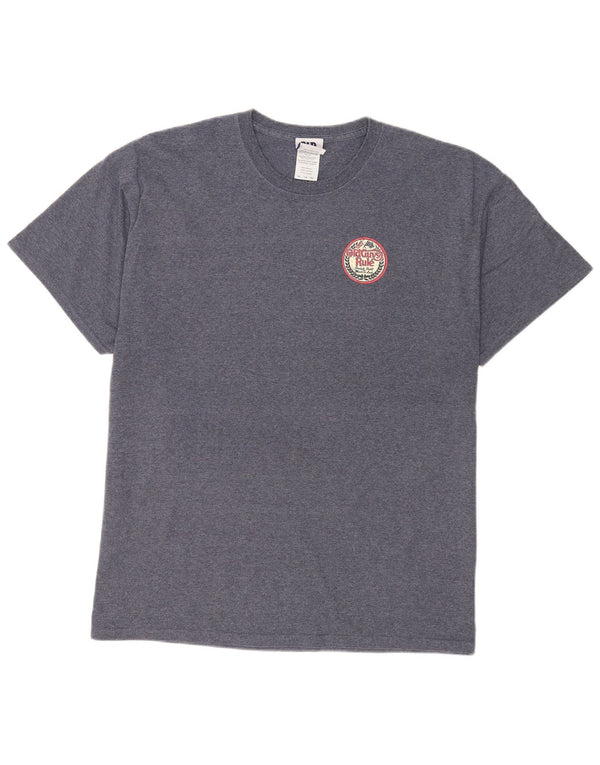 Old Guys Rule Herre grafisk T-shirt top XL marineblå bomuld