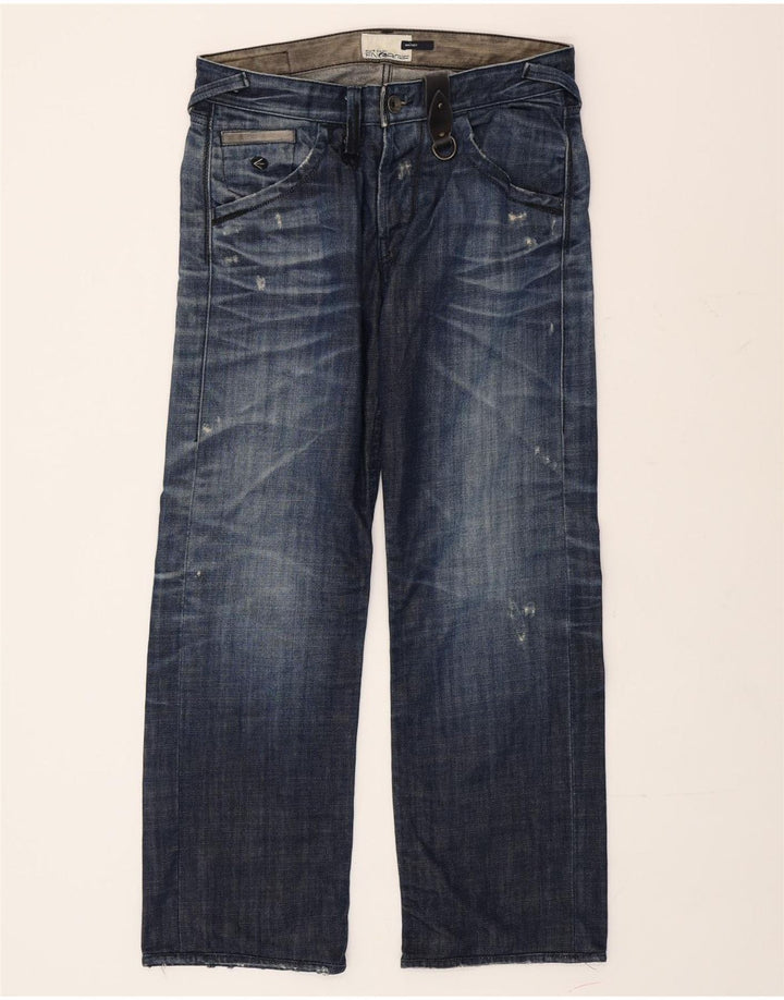 Energie Herre Distressed Straight Jeans W34 L29 Blå Bomuld